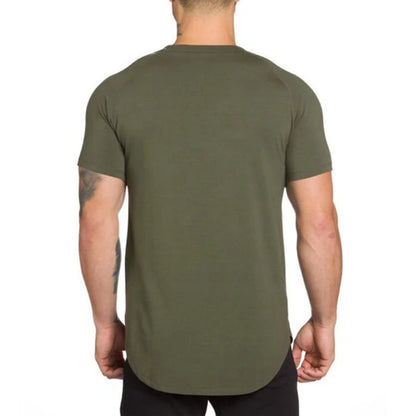 Gym Bodybuilding Workout Muscle Sportswear Mens Casual Short-sleeved Cotton Clothing Summer Fitness Breathable Slim Fit T-Shirts
