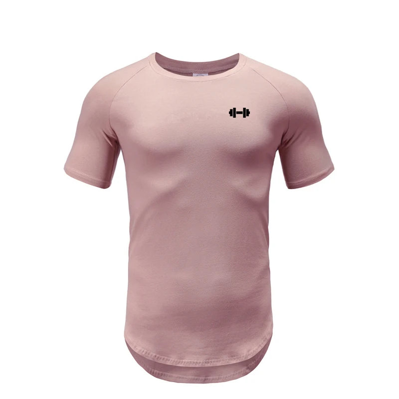 Gym Bodybuilding Workout Muscle Sportswear Mens Casual Short-sleeved Cotton Clothing Summer Fitness Breathable Slim Fit T-Shirts