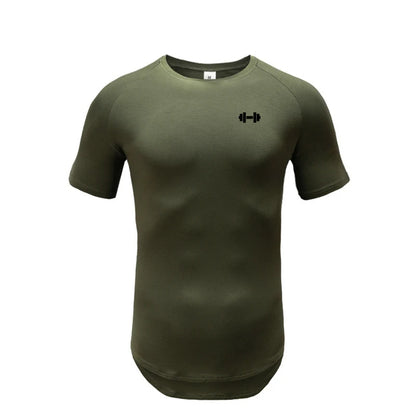 Gym Bodybuilding Workout Muscle Sportswear Mens Casual Short-sleeved Cotton Clothing Summer Fitness Breathable Slim Fit T-Shirts