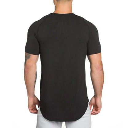 Gym Bodybuilding Workout Muscle Sportswear Mens Casual Short-sleeved Cotton Clothing Summer Fitness Breathable Slim Fit T-Shirts