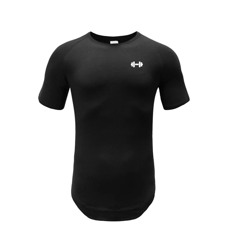 Gym Bodybuilding Workout Muscle Sportswear Mens Casual Short-sleeved Cotton Clothing Summer Fitness Breathable Slim Fit T-Shirts