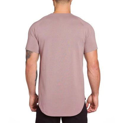 Gym Bodybuilding Workout Muscle Sportswear Mens Casual Short-sleeved Cotton Clothing Summer Fitness Breathable Slim Fit T-Shirts