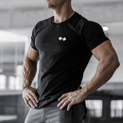 Gym Bodybuilding Workout Muscle Sportswear Mens Casual Short-sleeved Cotton Clothing Summer Fitness Breathable Slim Fit T-Shirts