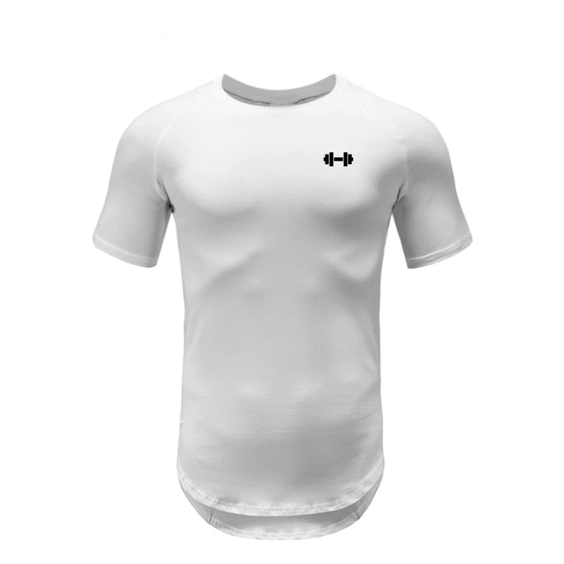 Gym Bodybuilding Workout Muscle Sportswear Mens Casual Short-sleeved Cotton Clothing Summer Fitness Breathable Slim Fit T-Shirts